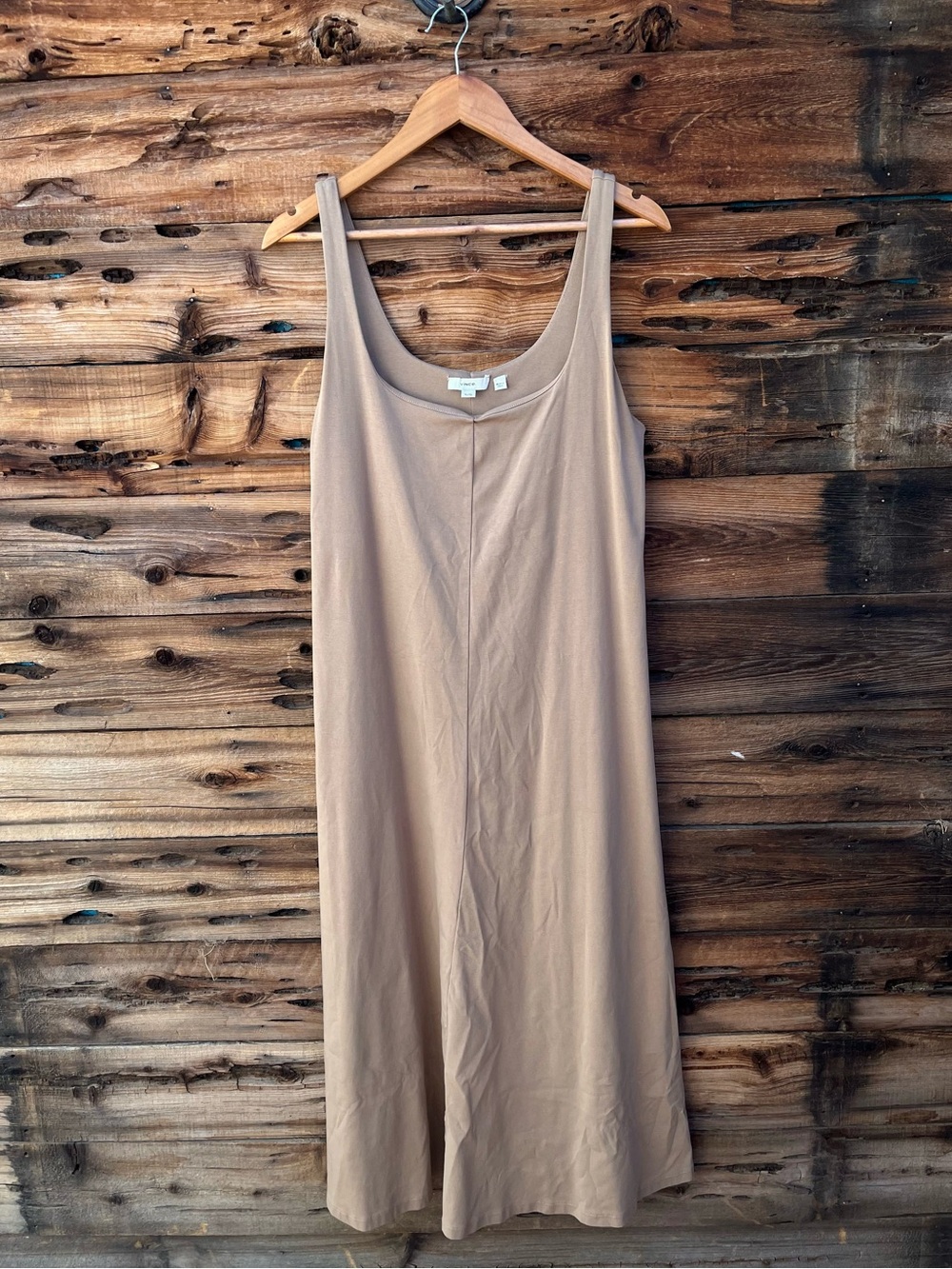 VINCE | Tan Sleeveless Scoop Neck Shift Dress XL